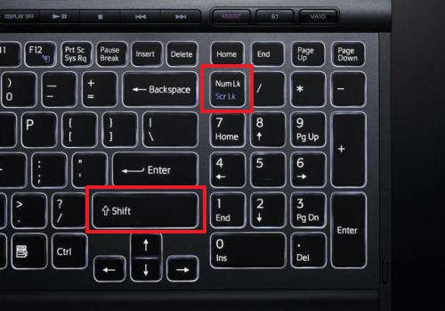 方法一：同時按Shift+NumLk